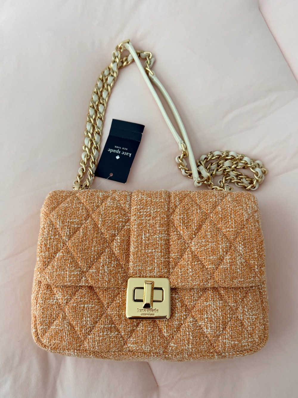$429 Kate Spade Carey Quilted Tweed Crossbody Bag